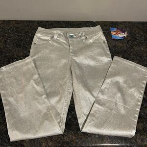 NWT Vintage Hannah Montana Disney Girls Sz 12 Silver Metallic Pants Jeans